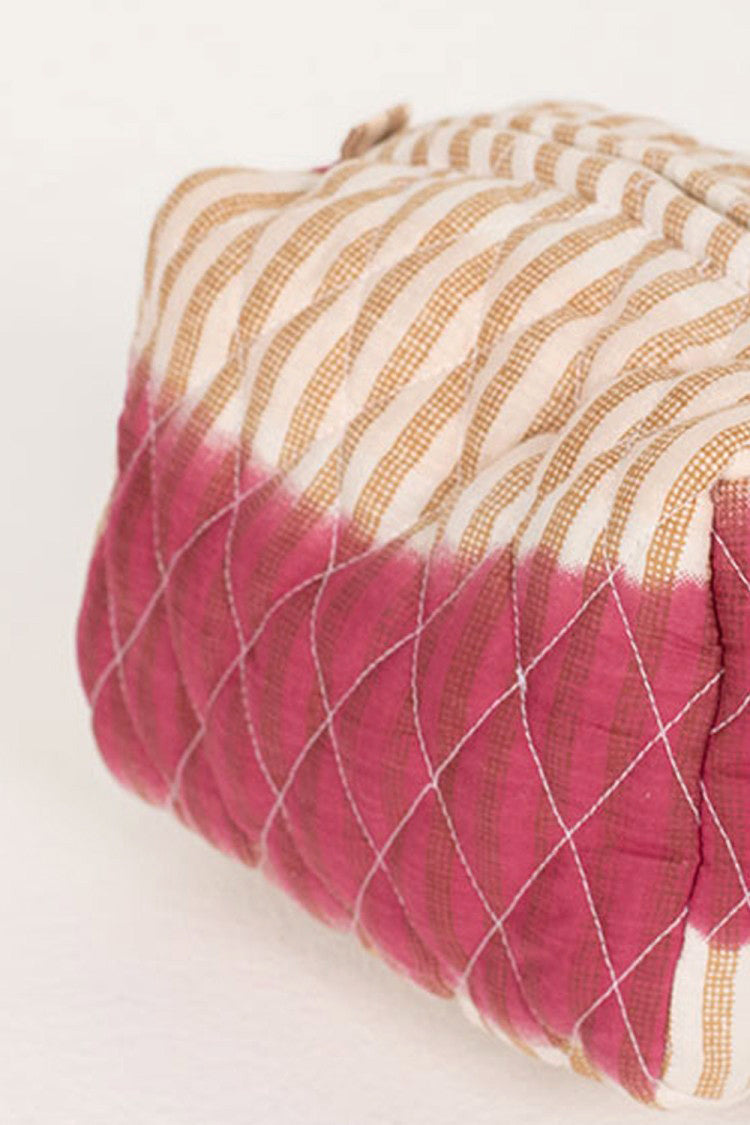 Trousse de toilette "Nissi" - Rayures framboise