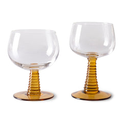 Verre à pied "Swirl" haut - Ocre