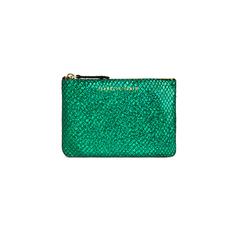 Porte-monnaie "Star" cuir Facette Vert