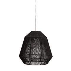 Grande suspension jute - Noir