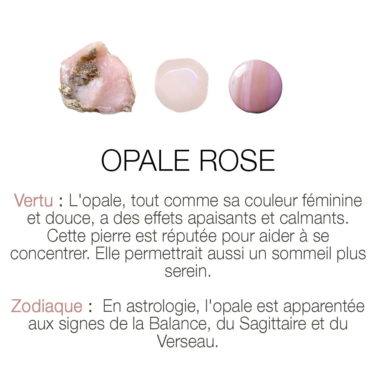 Bracelet-cordon "Rose" - Opale