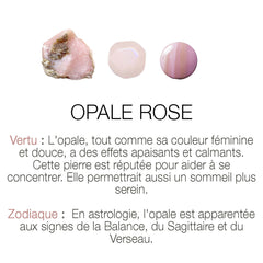 Bracelet-cordon "Rose" - Opale