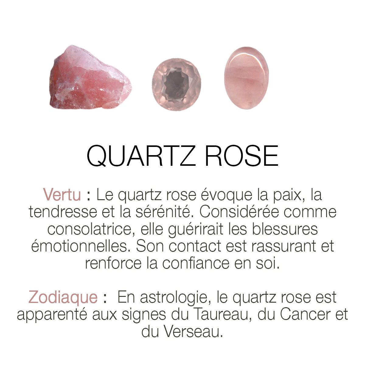 Créole "Sharp" - Quartz rose