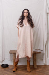 Robe "Rose" mi-longue