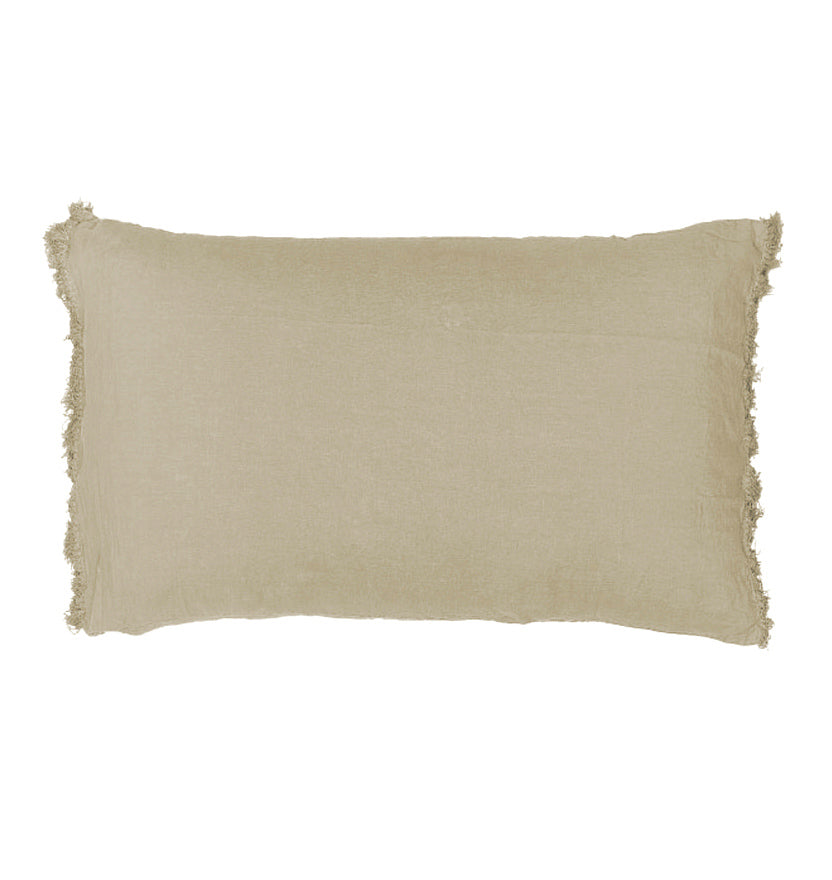 Coussin "Queens franges" lin lavé - Naturel