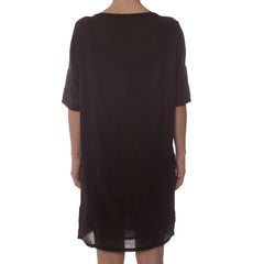 Robe brodée "Ashvini" - Carbone