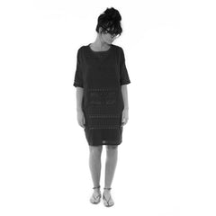 Robe brodée "Ashvini" - Carbone