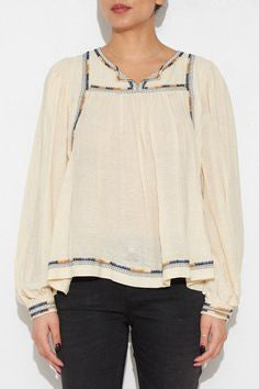 Blouse "Chaz" soie brodée NW (36)