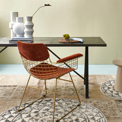 Chaise à accoudoirs métal - Laiton