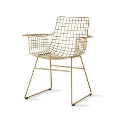 Chaise à accoudoirs métal - Laiton