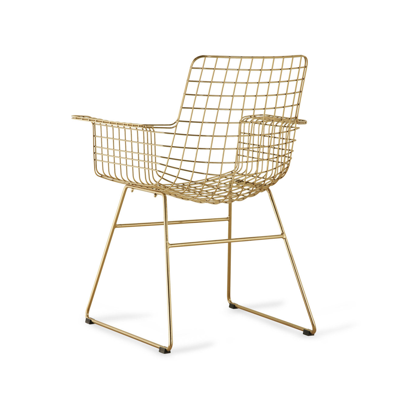 Chaise à accoudoirs métal - Laiton