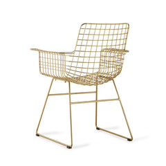 Chaise à accoudoirs métal - Laiton