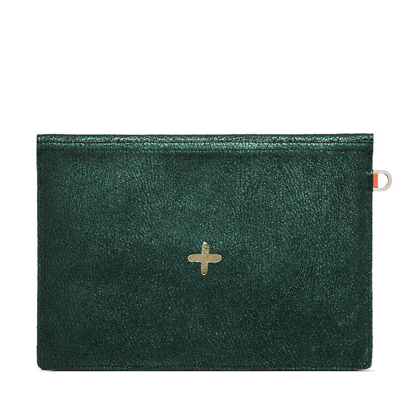 Grande pochette "Office" cuir Caviar Menthe