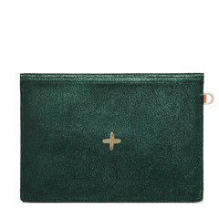 Grande pochette "Office" cuir Caviar Menthe