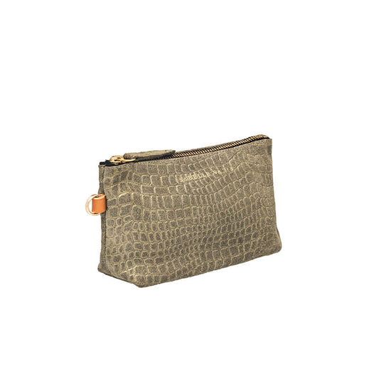 Porte-monnaie "Scott" cuir Minicroco Olive