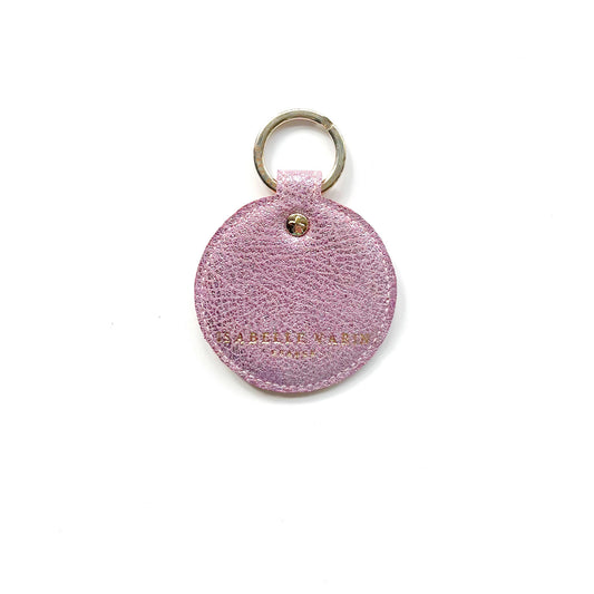 Porte-clé "Drive" cuir Caviar Lilas