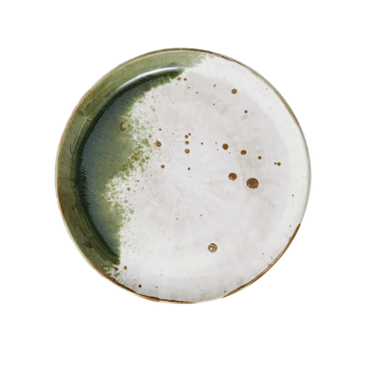 Petite assiette céramique X2 - Vert/blanc