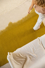 Tapis "Brush" laine 70x140 - Pistache/sable