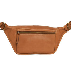 Banane "Drew" cuir - Cognac