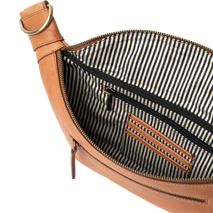 Banane "Drew" cuir - Cognac