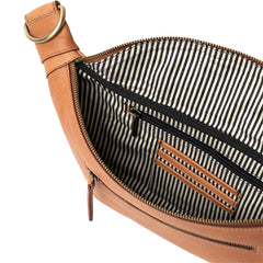 Banane "Drew" cuir - Cognac