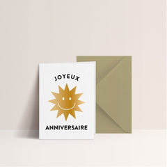 Carte "Joyeux Anniversaire Soleil"