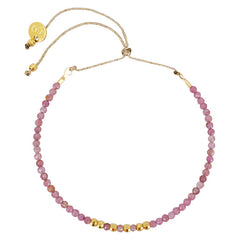 Bracelet-cordon "Dolly Multi" - Tourmaline rose