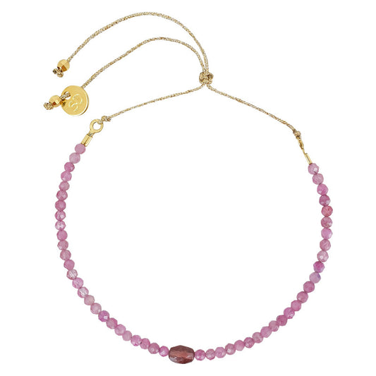 Bracelet-cordon "Dolly" - Tourmaline rose